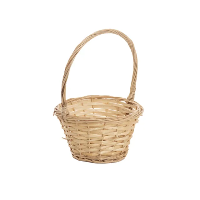 Flower Girl Basket Oval Willow Natural (19x23x27cmH)