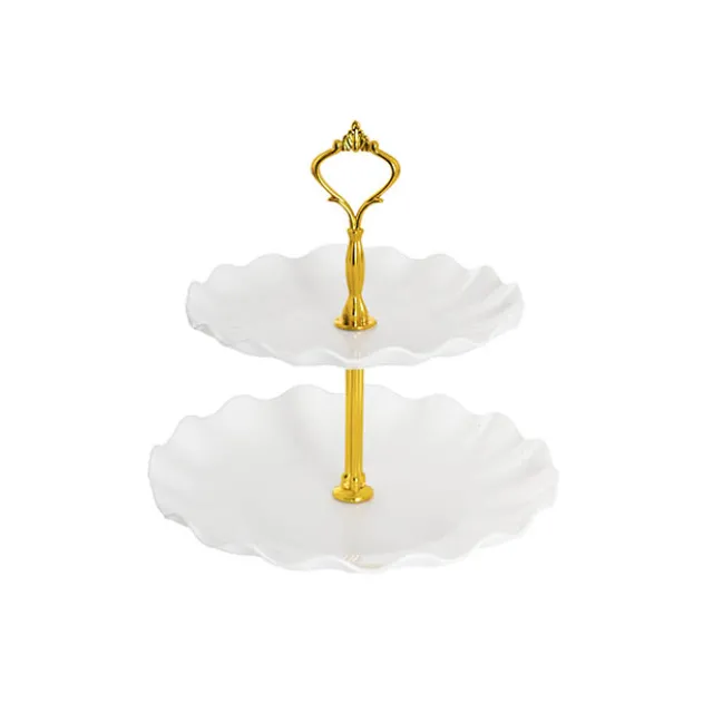 Elegant 2 Tier Cake Stand White (23cmH)