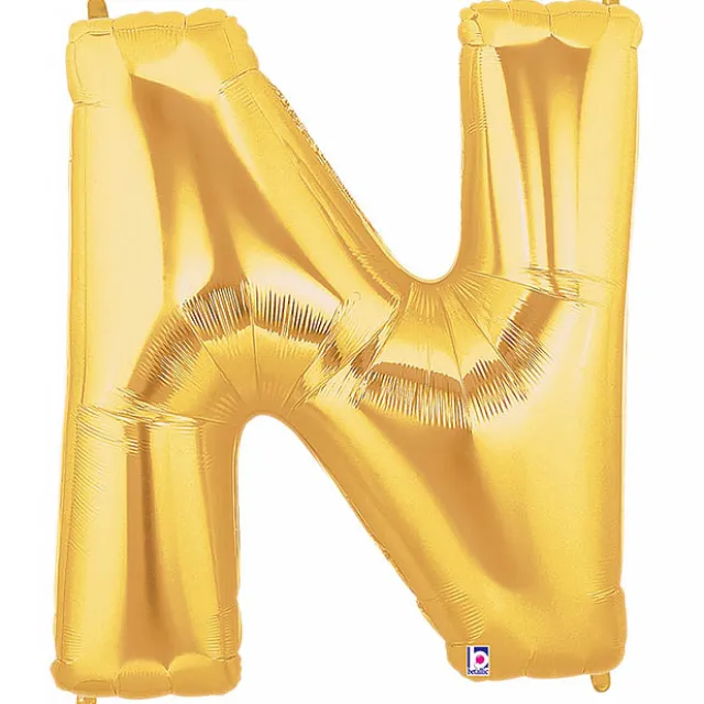 Foil Balloon 40" (101.6cmH) Letter 'N' Gold