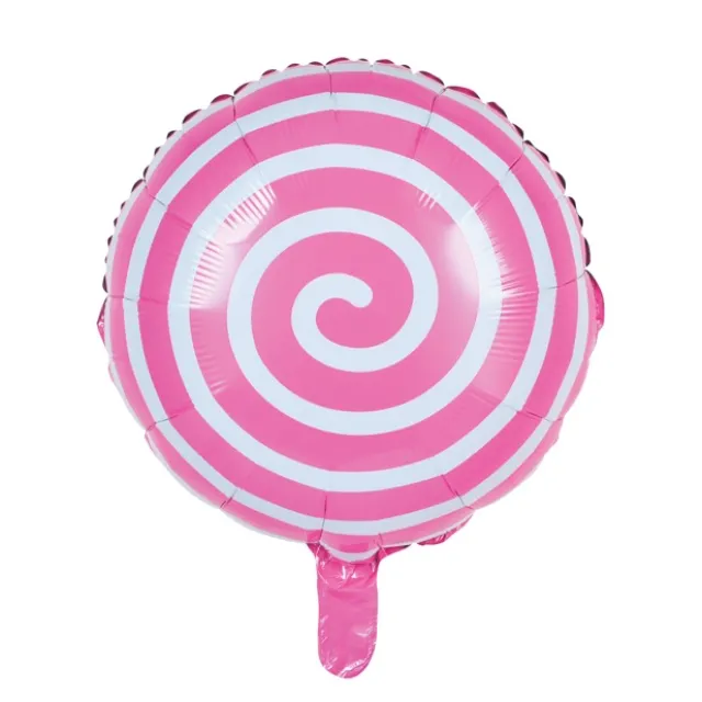 Foil Balloon 18" (45cmD) Round Lollipop Pink
