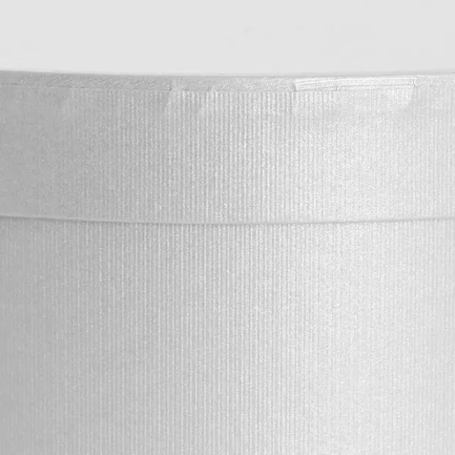 Gift Flower Box Ribbed Round Warm White Set 2 (24x14.5Hcm)