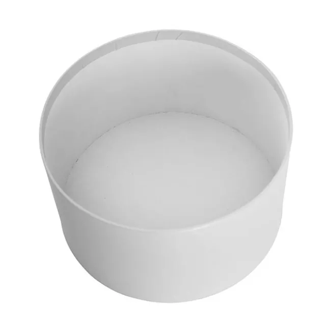 Gift Flower Box Ribbed Round Warm White Set 2 (24x14.5Hcm)