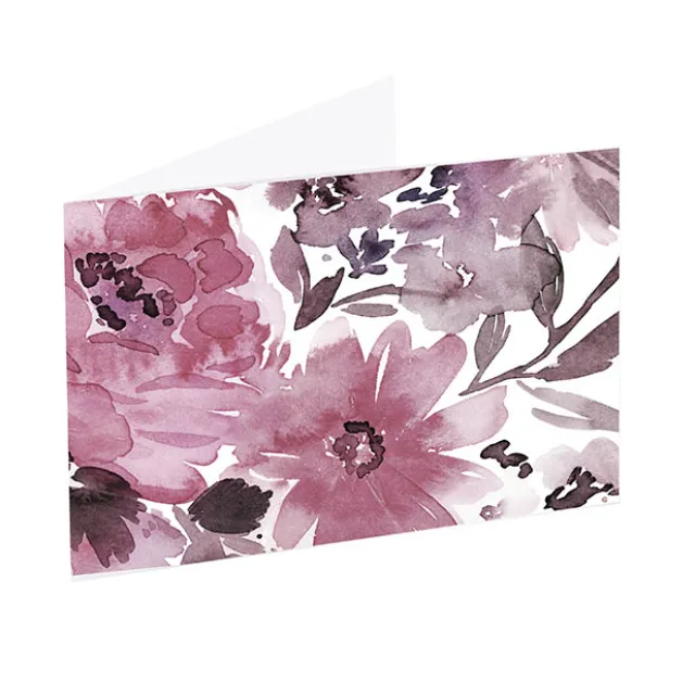 Artisan Gift Card & Envelope Pink Flowers Pk25 (10x6.5cmH)