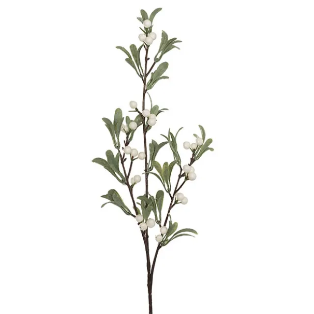 Mistletoe Spray w White Berries Green (84cmH)