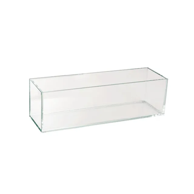 Crystal Glass Rectangle Low Rise Trough Clear (40x12cmH)