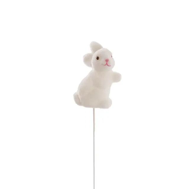 Bunny Rabbit Pick Pack 6 Flocked White (30cmH)