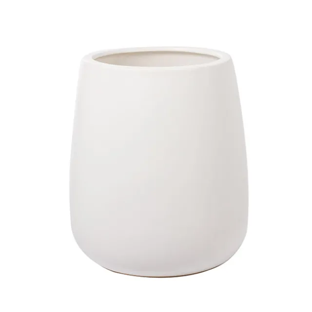 Ceramic Taron Belly Large Pot Matte White (24X25cmH)