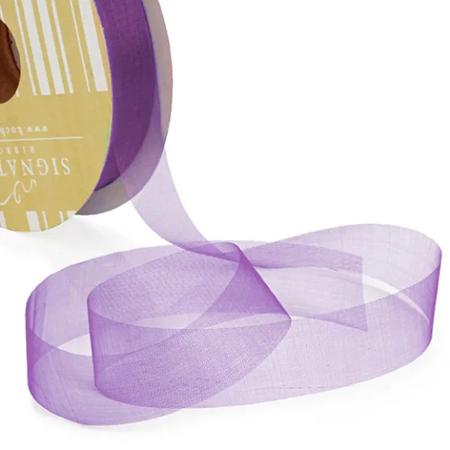 Bulk Organza Ribbon Cut Edge Violet (25mmx100m)