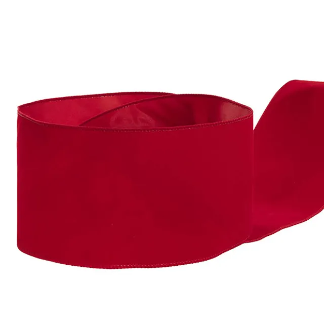 Ribbon Velvet Extra Wide Wire Edge Red (120mmx10m)