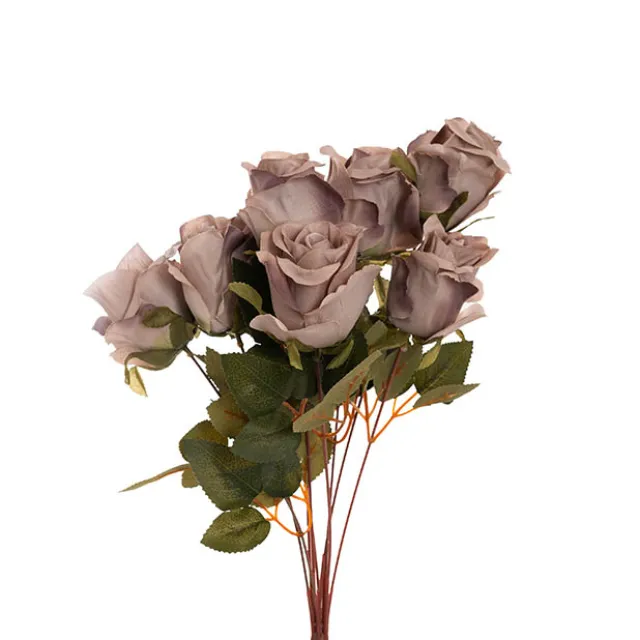 Grandiflora Rose x 9 Heads Bouquet Oyster Grey (7cmDx46cmH)