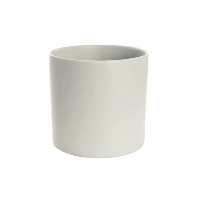 Ceramic Cylinder Dan Plant Pot Matte Light Grey (20x20cmH)