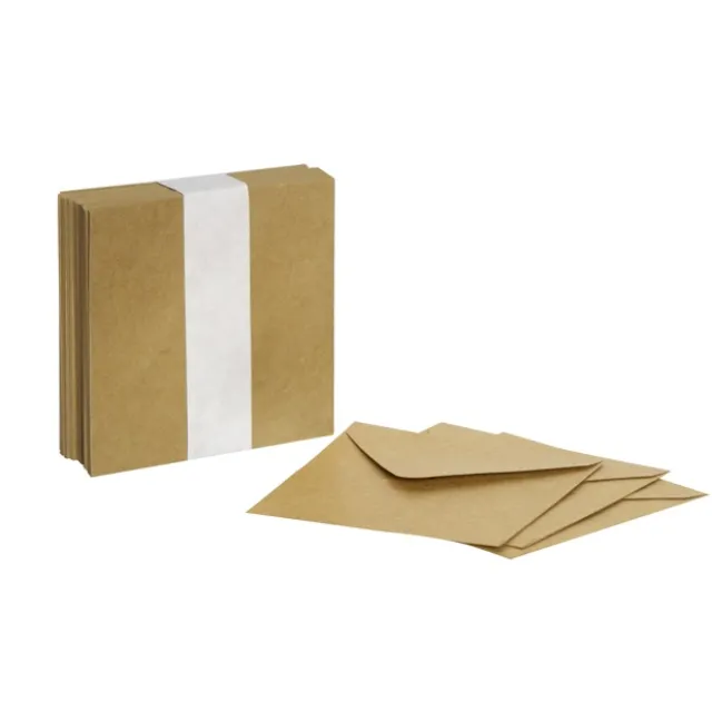 Square Card Envelopes Kraft Pack 50 (11x11cm)