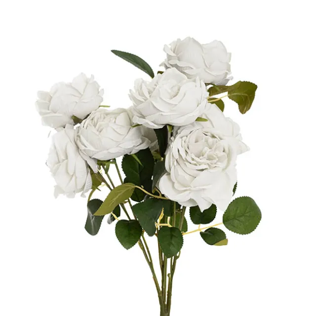 Cabbage Rose x 10 Heads Bouquet White (9cmDx45cmH)