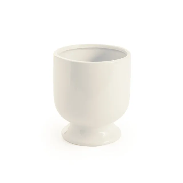 Ceramic Kyoto Pot Planter Glossy Off White (15.5cmx17.5cmH)