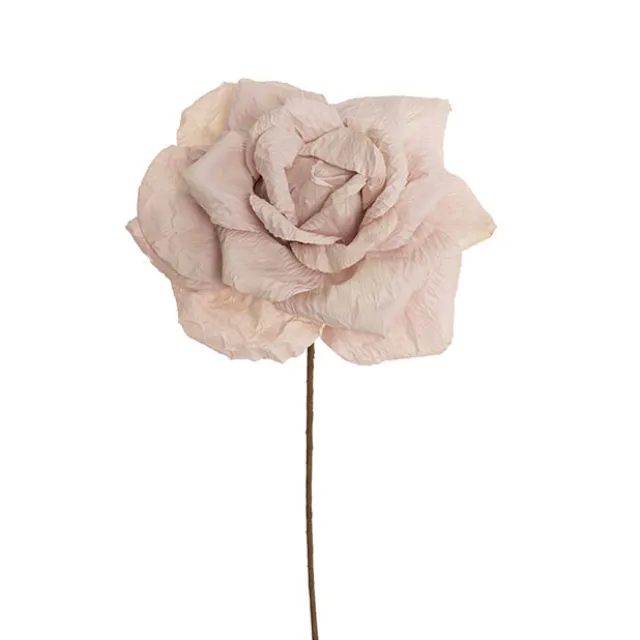 Lina Large Crepe Paper Rose Stem Powder Pink (24cmDx66cmH)