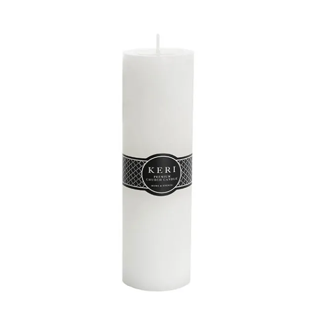 Event Flat Top Pillar Candle 100HR White (7x20cmH)
