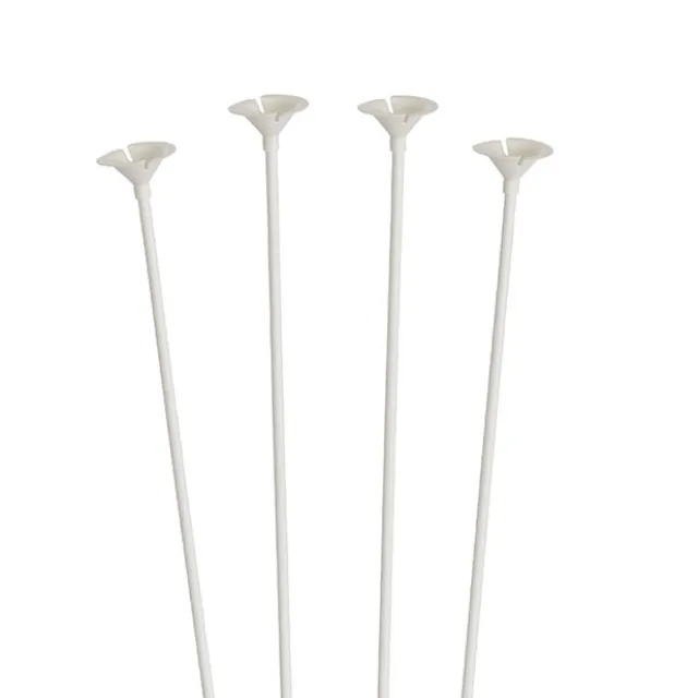 Paper Balloon Cup and Stick Pack 25 White (40cmH)
