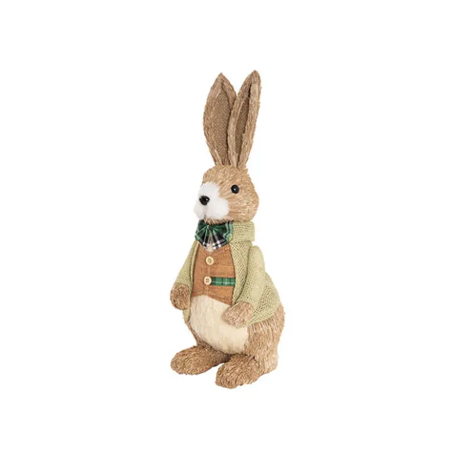 Standing Country Male Bunny in Tuxedo Brown (39cmH)