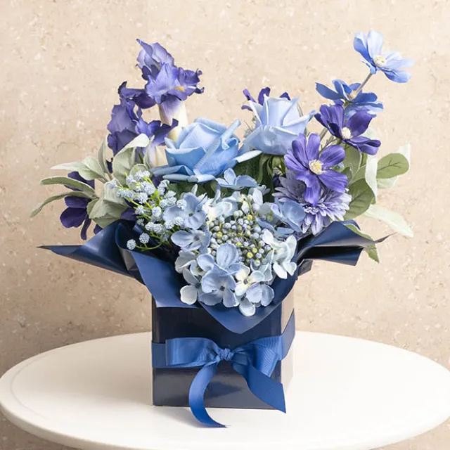 Mini Posy Box Gloss Autolock Base Pk25 Navy Blue (13x12cmH)