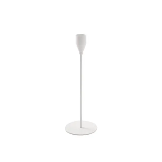 Single Metal Taper Candle Holder White (8x22cmH)