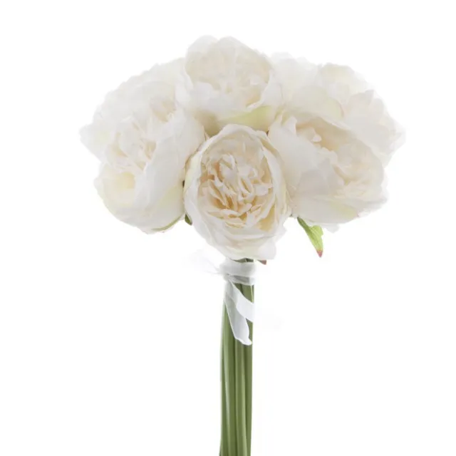 Peony Bouquet Emily x8 Flowers Light Pink (34cmH)