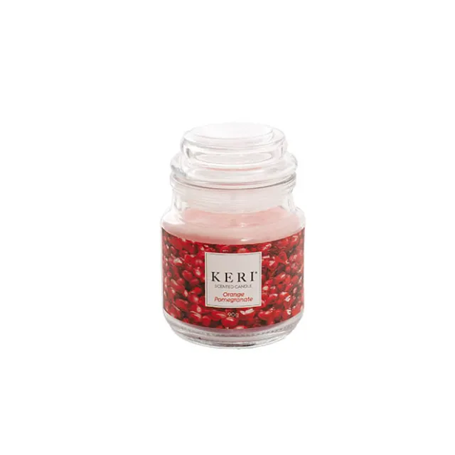 Scented Candle Bubble Jar Orange Pomegranate (6Dx8.5cmH 90g)