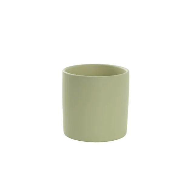 Ceramic Cylinder Pot Satin Matte Sage (8x8cmH)