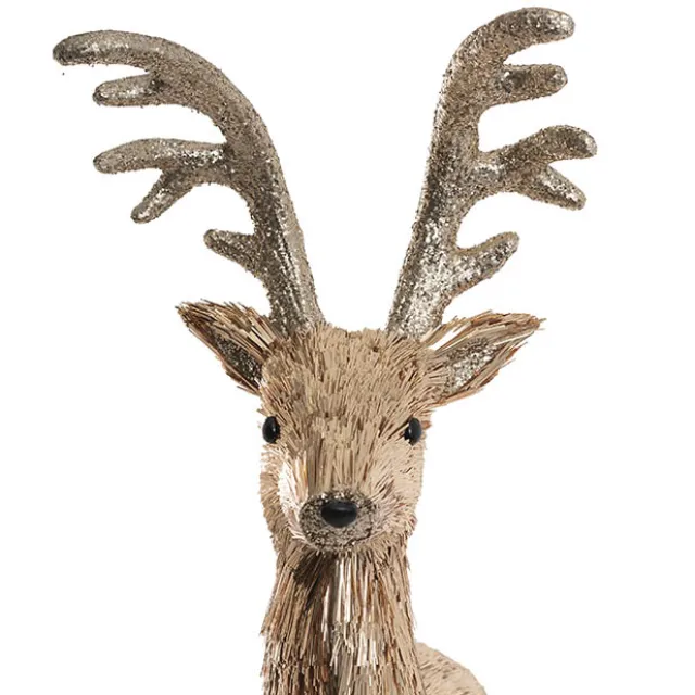 Decorative Grand Standing Reindeer Gold (51x23x74cmH)