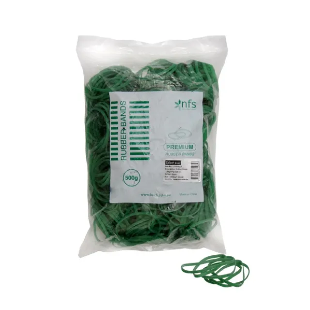 Rubber Bands Green Bag 500g Size 16 (60mmLx1.5mmW)