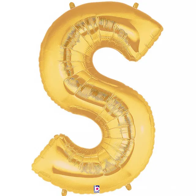 Foil Balloon 40" (101.6cmH) Letter 'S' Gold