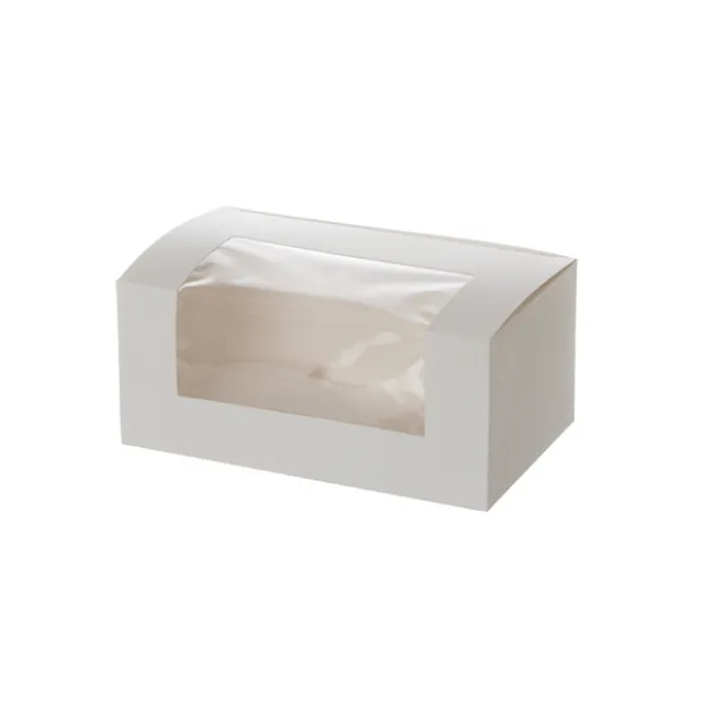 Patisserie Window Box Double Cupcakes White (180x110x80mmH)