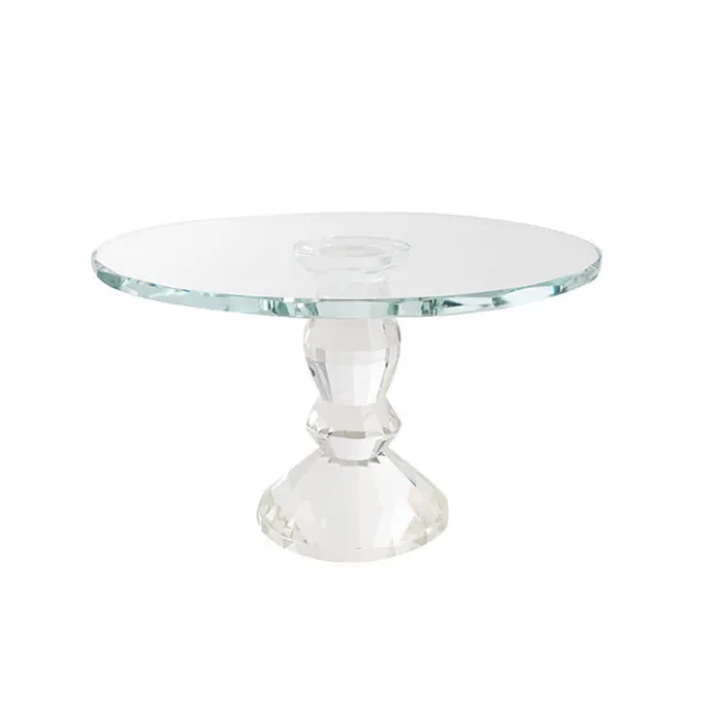 Round Glass Crystal Cake Stand Clear (25cmDx15cmH)