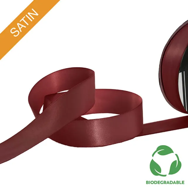 Ribbon Bio-Poly Blend Deluxe Satin Burgundy (25mmx25m)