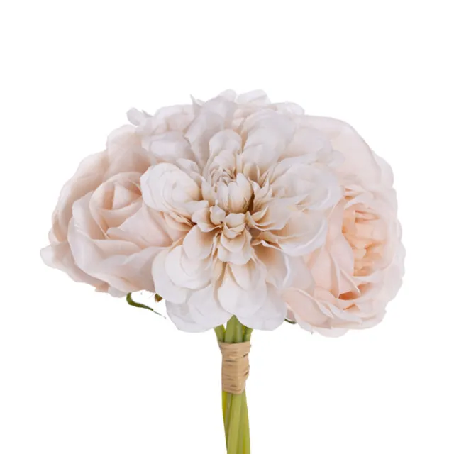 Dahlia & Cabbage Rose Bouquet Nude (28cmH)