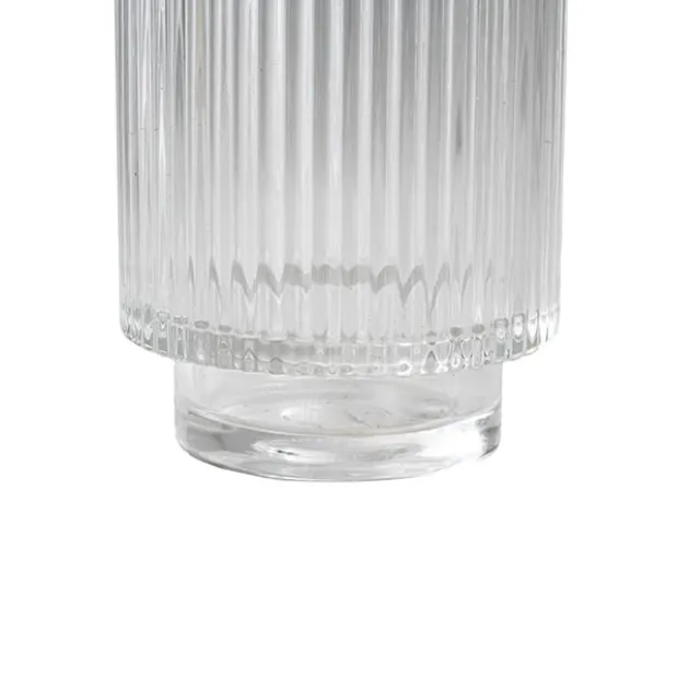 Glass Craft Ripple Vase Candle Holder Clear (8.7x12.8cmH)