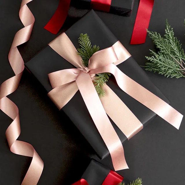 Ribbon Double Face Satin Shimmer Rose Gold (50mmx20m)