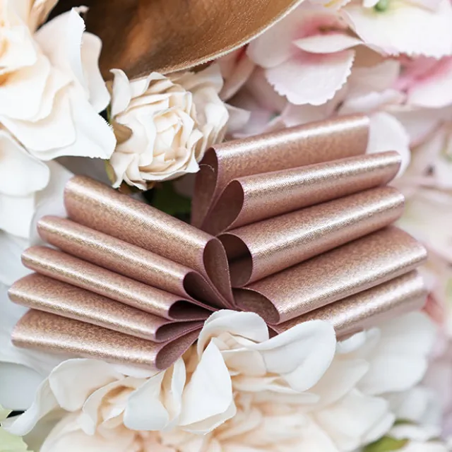 Ribbon Double Face Satin Shimmer Rose Gold (50mmx20m)