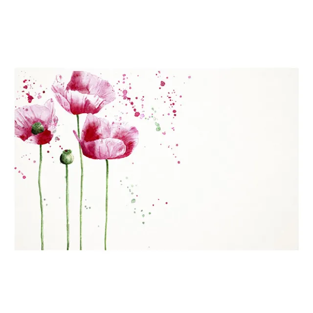 Cards White Poppies (10x6.5cmH) Pk 50