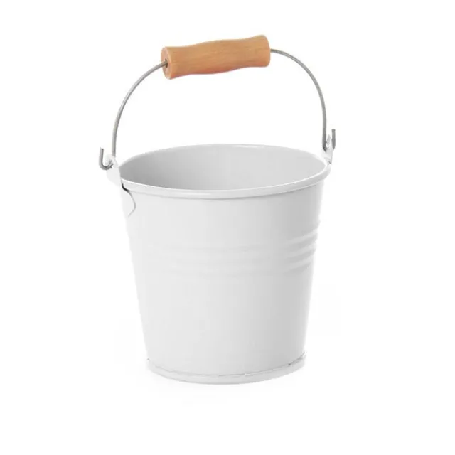 Tin Bucket Bambino White (8Dx7cmH)