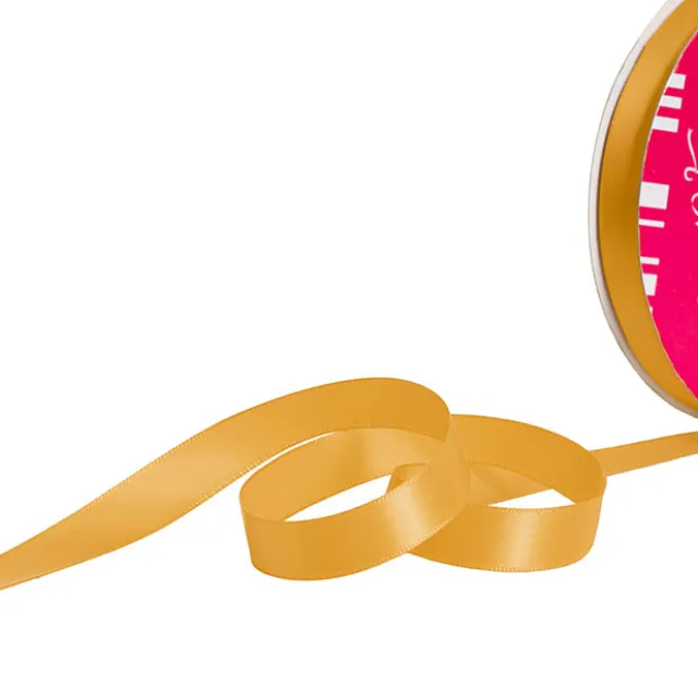 Bulk Ribbon Single Face Satin Gold (15mmx50m)