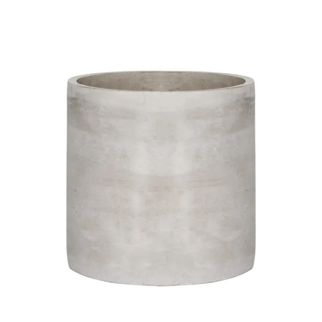 Cement Floral Cylinder Grey (14Dx14cmH)