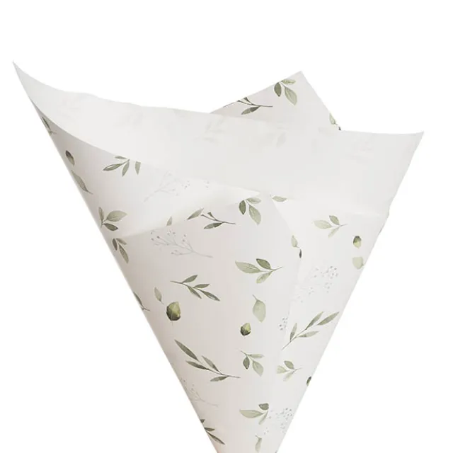 Kraft Paper Leafy Greens Print 80gsm White Pk100 (50x70cm)