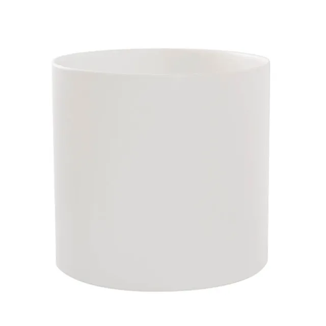 Ceramic Cylinder Pot Satin Matte White (29x28cmH)
