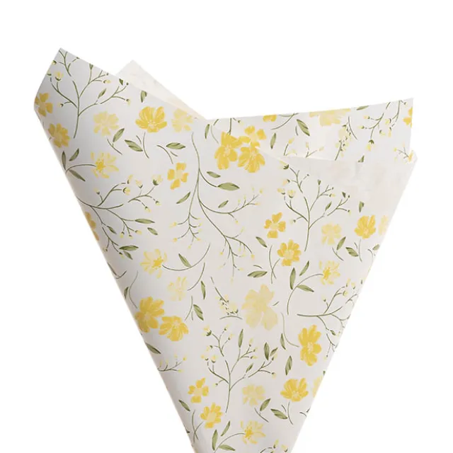 Cello Regal 65mic Delightful Flowers Yellow Pk100 (50x70cm)