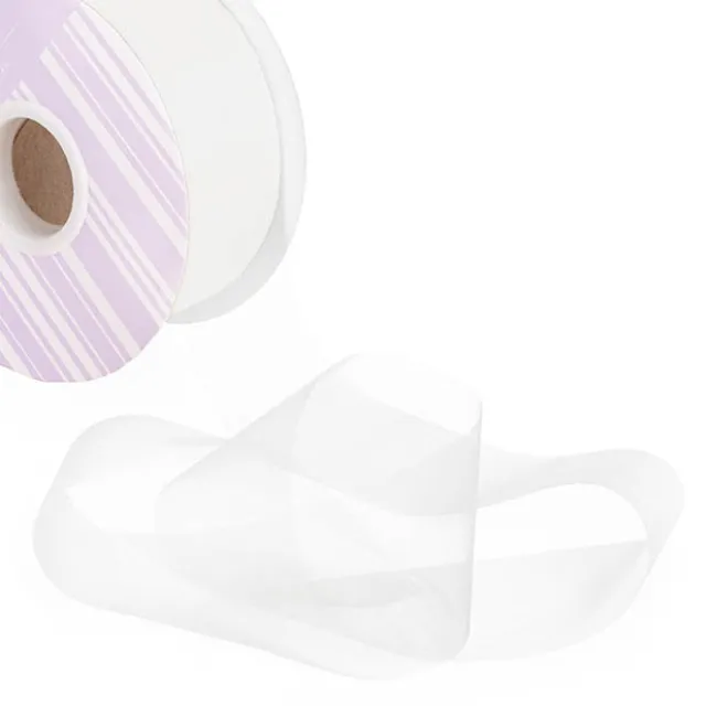 Bulk Organza Ribbon Cut Edge White (50mmx100m)