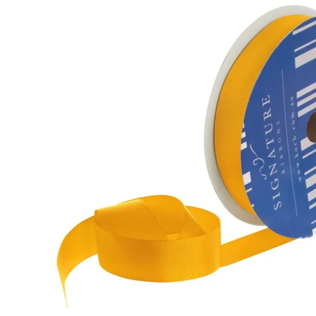 Bulk Grosgrain Ribbon Plain Yellow (25mmx50m)