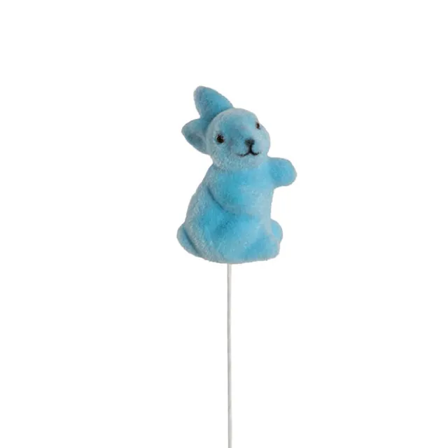 Bunny Rabbit Pick Pack 6 Flocked Soft Blue (30cmH)