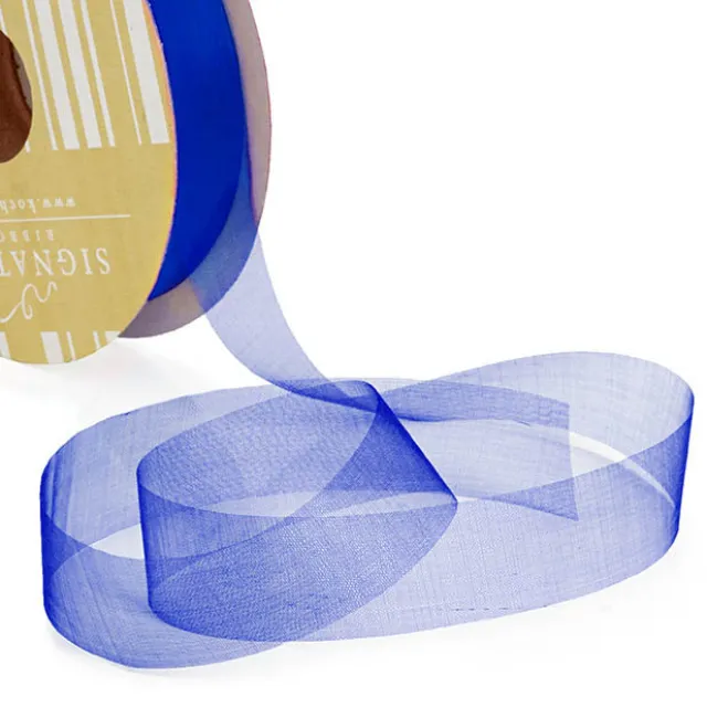 Bulk Organza Ribbon Cut Edge Navy (25mmx100m)