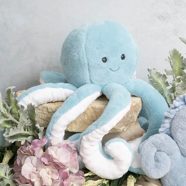 Octopus Sally Plush Soft Toy Soft Turquoise Blue (21cmST)