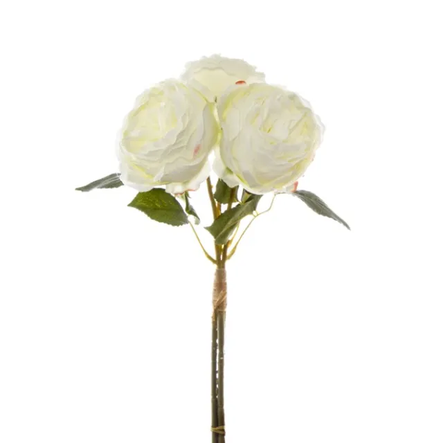 English Garden Rose Bouquet White (35cmH)